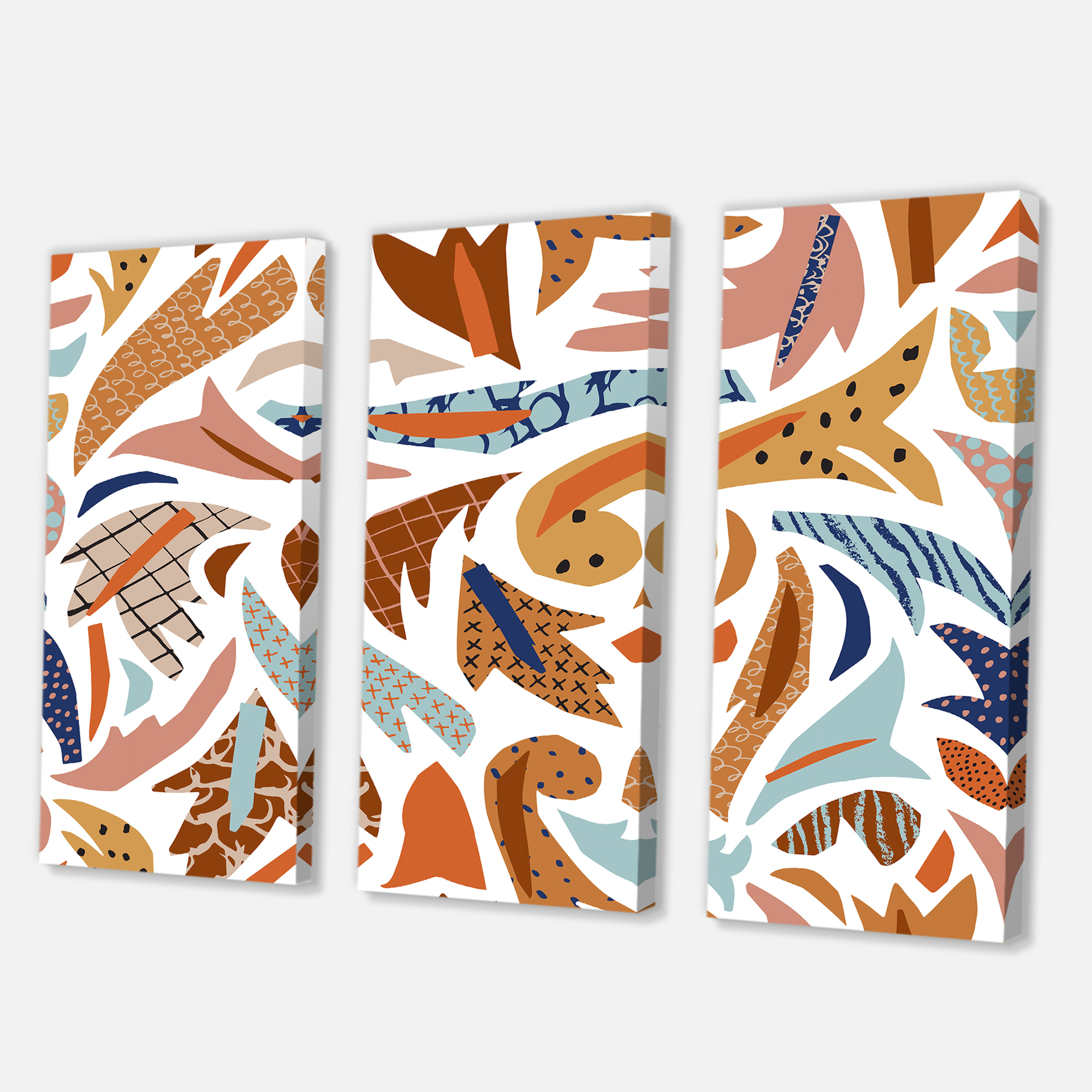 Designart ' Baroque Inspired Stylized Doodles Shapes ' Bohemian & Eclectic Canvas Wall Art Print