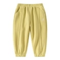 thumbnail image 3 of MAIHAN-Girls'Spring Autumn Sportswear Pants,Kids'Ankle Sweatpants,Soft Stretchy Comfortable Casual Jogging Pants,Elastic Long Pants,Girls'Daily Sports Versatile Pants(Yellow,7-8Years), 3 of 3