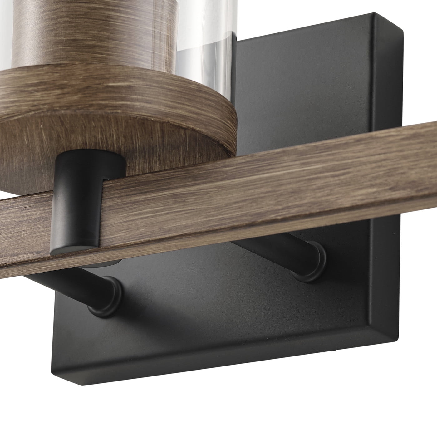 Classic 3-Light Wall Sconce Cylinder Vanity Lighting Minimalist Rustic Light Fixture with Clear Glass Shade