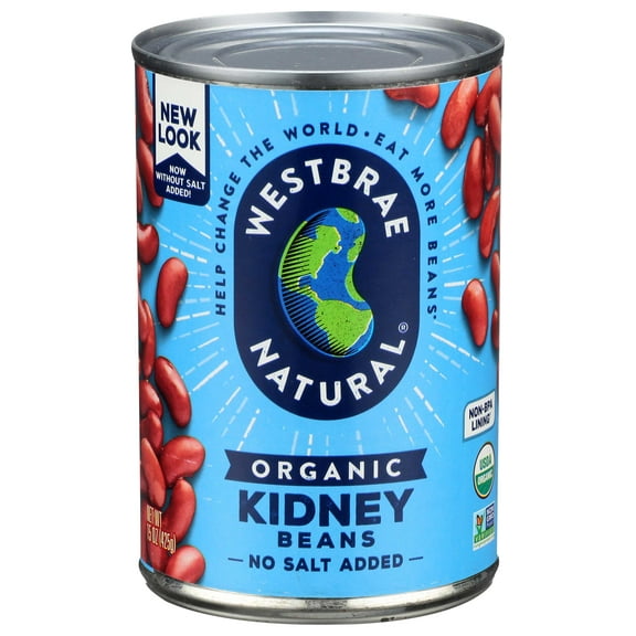 Westbrae Organic Kidney Beans; Fat Free - 15 ounce -- 12 per case.