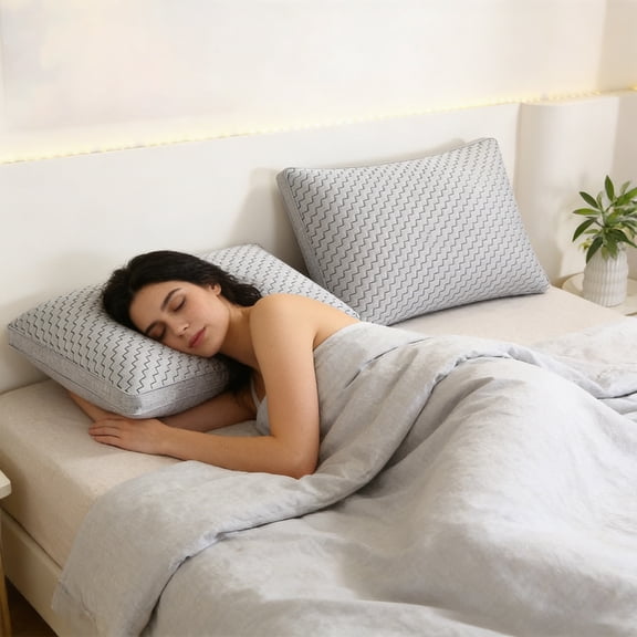 Ohmyroo 29x19 Inch Brushed Microfiber Bed Pillow Gray Soft Down Alternative Cushion Suiting Side And Back Sleepers