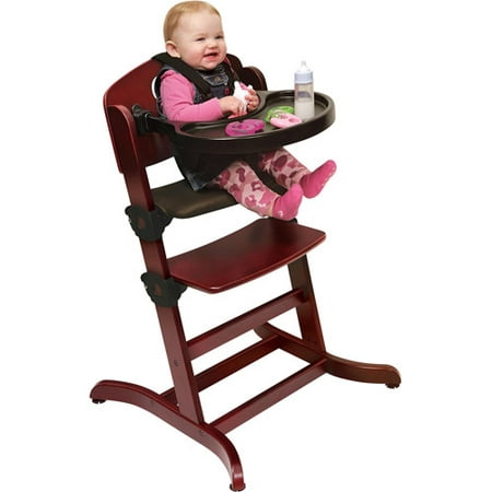 Badger Basket - Evolve Convertible Wood High Chair with Tray and Cushion, Cherry