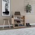 thumbnail image 2 of Ada Home Decor Furniture 3 Tier 9 Pair Oak Manila Modern Shoe Rack, 2 of 4