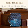 thumbnail image 6 of Xoenoiee Galaxy Turtle Flower Print Bible Cover Bible Case for Women Men Quilted Carrying Cases Book Protector Case Bible Bag with Handle and Pocket, Study Supplies Accessories Christian Gifts, 6 of 7