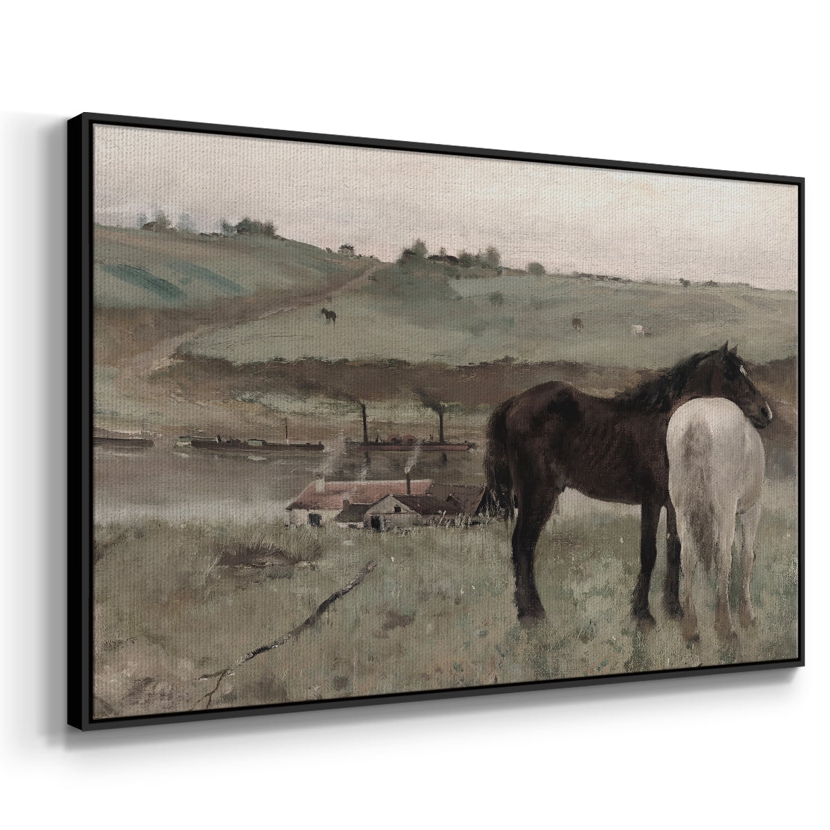 Vintage Animal Print-XV By Wexford Home Framed in Black Wood Gallery Wrapped Canvas 27 in. x 41 in.