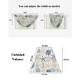 thumbnail image 6 of Waterfall Valances for Windows, Blue Beige Coastal Kitchen Sheer Valance Curtains, Summer Beach Starfish Coral Nautical Rustic Rod Pocket Swag Valances for Living Room Bedroom, 47.2"x38.5", 2 Panel, 6 of 8