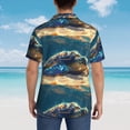 thumbnail image 3 of Lsque Sunshine Underwater Sand Turtle pattern Hawaiian Shirt for Men, Unisex Summer Beach Casual Short Sleeve Button Down Shirts-Large, 3 of 9