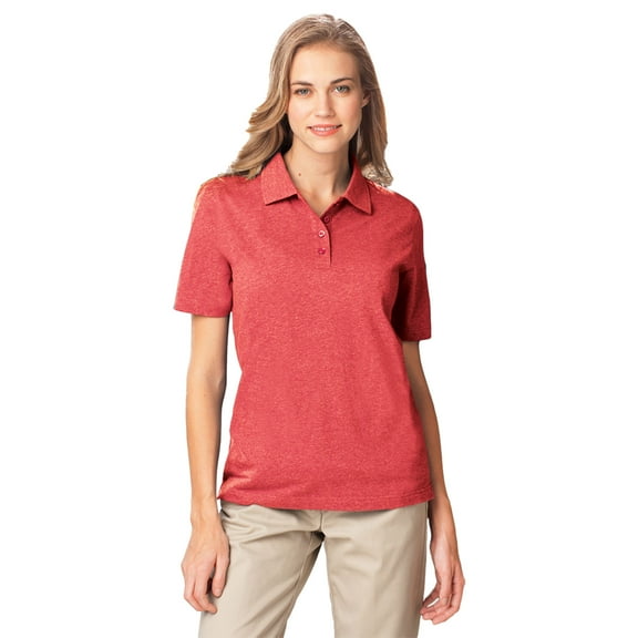 BlueGeneration Ladies Heathered Wicking Polo - Heather Red Extra Large Solid