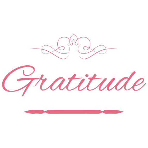 Gratitude Vinyl Decal Sticker Quote - Medium - Soft Pink