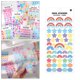 thumbnail image 5 of Pegatinas brillantes con forma de corazón y estrella para planificador, manualidades, decoraciones y adornos. Arco iris, 5 of 9
