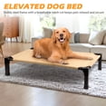 thumbnail image 6 of Elevated Dog Bed, Cooling Raised Bed, Portable&No-Slip for Outdoor or Indoor Use, Beige, Small, 35"L x 25"W x 7.4"H, 6 of 8