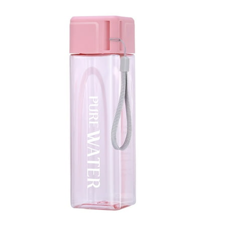 

Meizhencang Sport Square Tea Milk Fruit Water Cup 480ml Transparent Drink Bottle with Rope