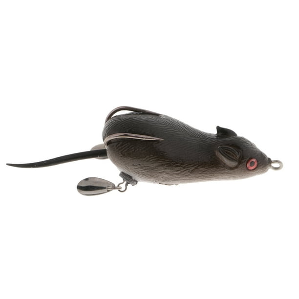 Lipstore Mouse Fishing For Bass Hard Fishing Soft Rotating Tail Fishing Black 10.5cm