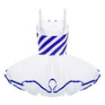 thumbnail image 2 of Yartina Girls Christmas Dance Costumes Candy Cane Striped Tutu Dress for Ballet Figure Ice Skating Blue 10, 2 of 7