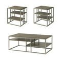 thumbnail image 2 of Roundhill Furniture Padena 3-Piece Metal Frame Wood Living Room Coffee Table and 2 End Tables Set, 2 of 21