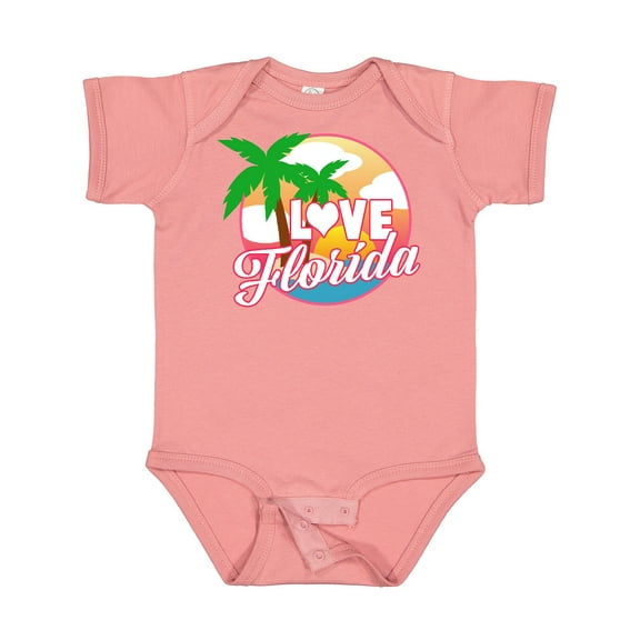 Inktastic I Love Florida with Ocean and Palm Trees Boys or Girls Baby Bodysuit