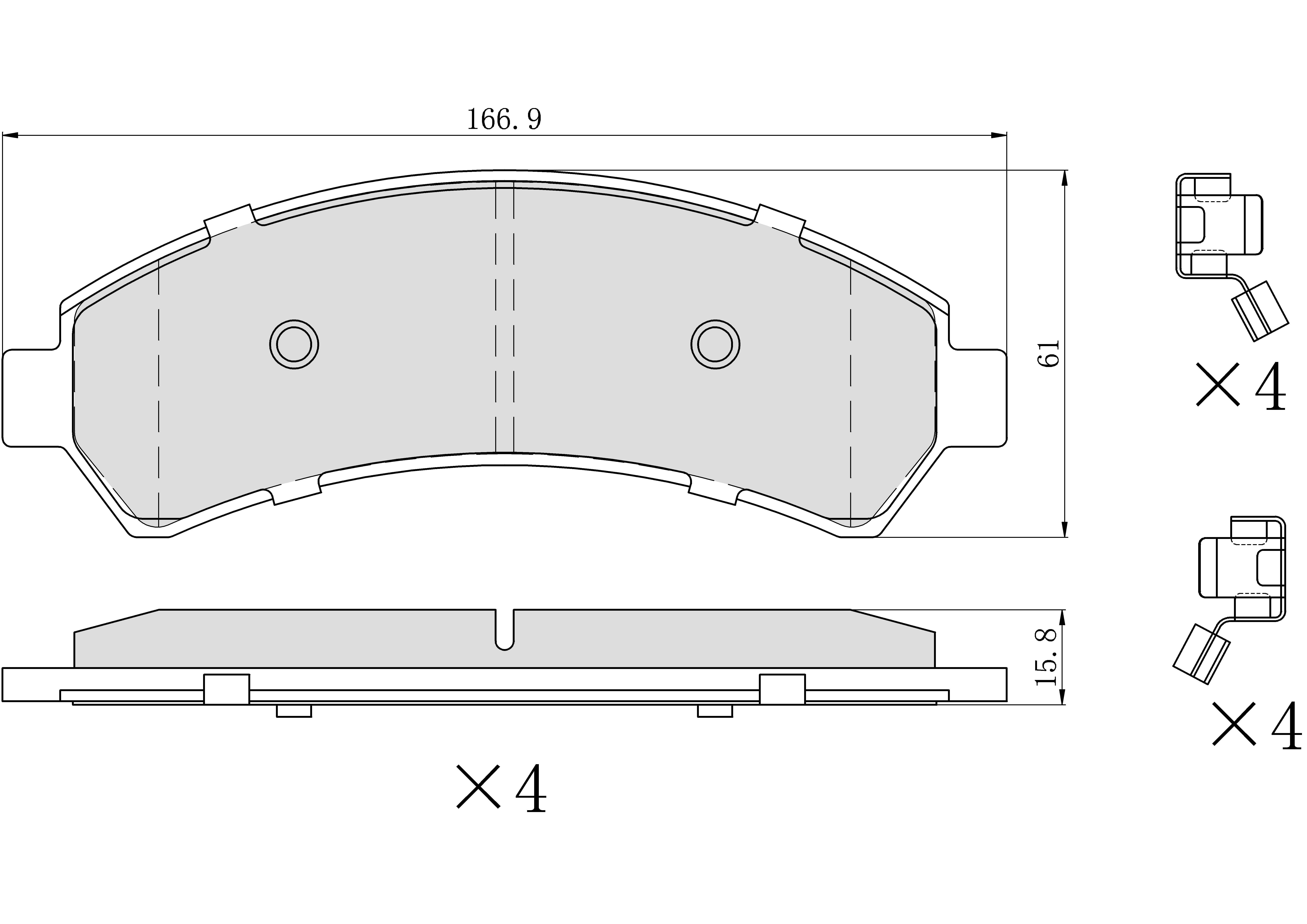 Winstop Brake Pad Set, Front WS.0726.0.C, Chevrolet S10 2004-1998