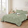 thumbnail image 2 of Quilts Queen Size Bedding Set, Christmas Snowflake Lightweight Quilted Comforter, Xmas Snowy Winter Farmhouse Sage Green Reversible Bedspread Coverlet with Pillow Covers for All Season, 90" x 96", 2 of 9