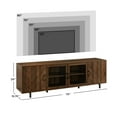 thumbnail image 5 of Walker Edison Boho Wood and Glass Door TV Stand for TVs up to 85", Dark Walnut, 5 of 11