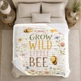thumbnail image 5 of Whimsical Meadow Bee Watercolor Cheerful, Playful Botanical Garden Scene, Warm Flannel Blanket for Sunroom and Reading Nook, Garden Lovers Housewarming Gift, Artistic Home Decor, 5 of 9