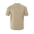 thumbnail image 4 of Dolkfu Minimalist Men'S&nbsp;Shirts Short Sleeve Pull-on Crew Neck Yellow T-Shirts Athletic Modern Solid Tops Khaki,Xxxl, 4 of 6