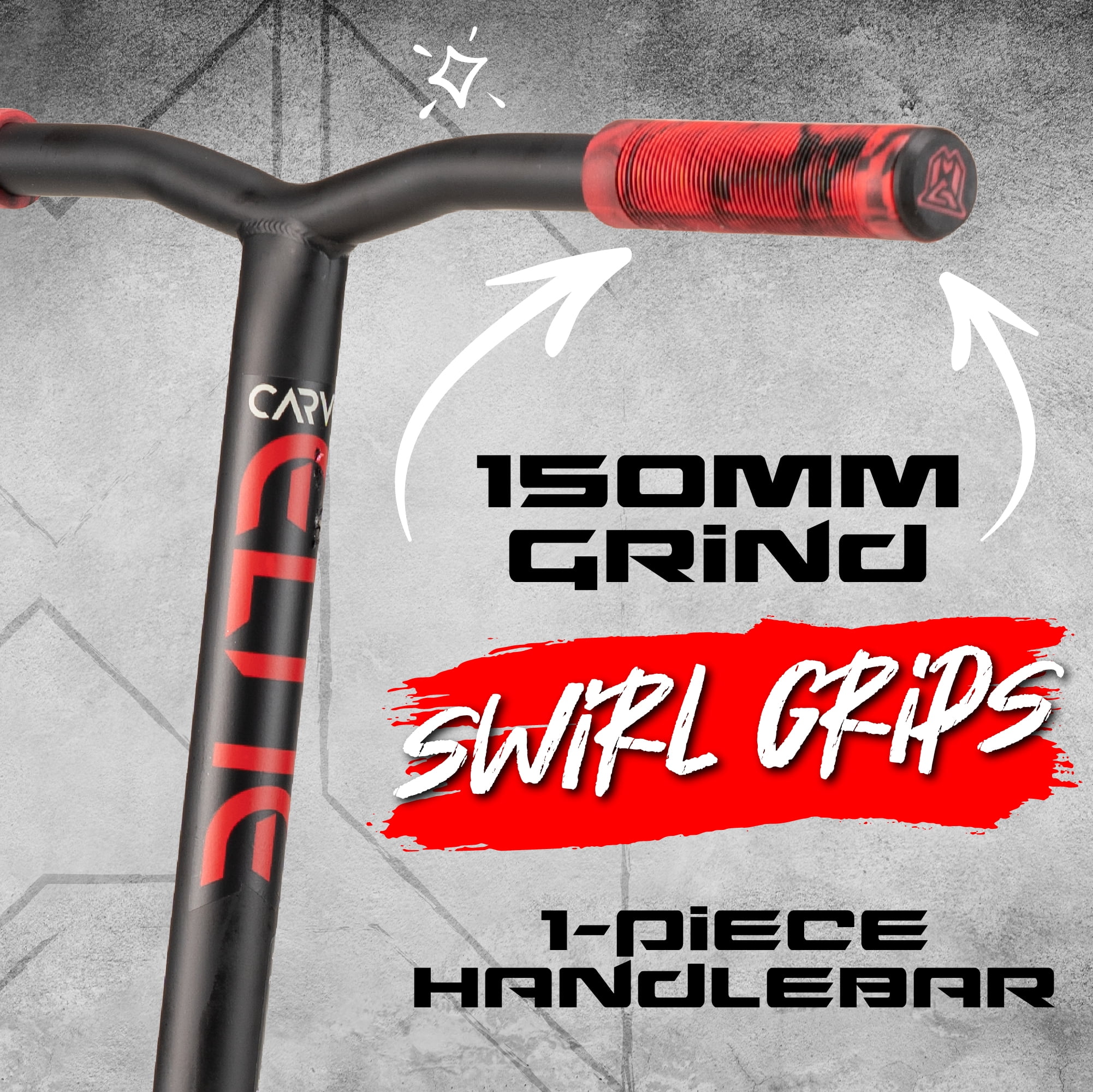 Kids & Teens Pro Stunt Scooter Ages 8–13 – Beginner Freestyle Trick Scooter, 32" Fixed Height, 110 mm Alloy Core Wheels, Black/Red – Madd Gear Carve Elite, For Ages 8 Years and Up