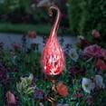 thumbnail image 3 of Exhart  Solar Hand Blown Pearlized Glass Spiral Flame Garden Stake with Metal Finial Detail, 36 Inch, 3 of 7