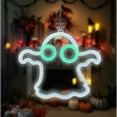 thumbnail image 4 of Taicans ‌Halloween LED Neon Sign Decor - Spooky Ghost Pumpkin Bat Decorations for Wall/Bedroom/Party - USB & Battery Powered (3 AA) - 7.8x9.8in White Plastic Light, 4 of 5