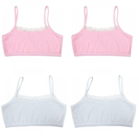 Manyao 4 pieces/Lot Cotton Boy Girl training bra, bras children, children  vest Teens Underwear for 8-14 years old