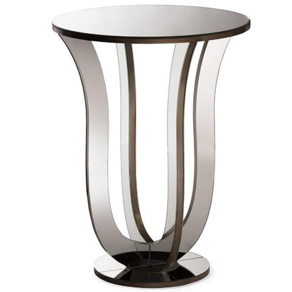 Baxton Studio Kylie Hollywood Glamour-Style Mirrored Accent Side Table