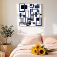 thumbnail image 4 of Canvas Wall Art, Navy Blue Black Grey Geometric Framed Canvas Prints for Living Room, Middle Century Modern Abstract Art Gallery Wrapped Wall Decor for Home Office, Gifts, 12"x12" Ship Next Day, 4 of 9