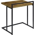 thumbnail image 4 of JERFIT Modern Rectangular End Table with Metal Base, Antique Nutmeg Brown Sofa Side Table for Living Room, Snack Table for Small Spaces, 4 of 7