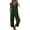 Green, variant on Women Button Down Jumpsuits Cotton Linen Sleeveless Casual Wide Legs Rompers Loose Overall with Pockets Red