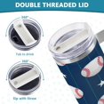 thumbnail image 5 of SKYSONIC 40oz Baseball Stripe Tumbler With Lid And Straw Travel Coffee Mug Stainless Steel Insulated Thermal Tumblers Cup, 5 of 7