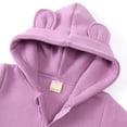 thumbnail image 3 of MYGBCPJS Baby Boy Girl Bear Ear Hoodie Jumpsuit Toddler Long Sleeve Fleece Zipper Romper Fall Winter Warm One-Piece, Size Newborn - 24M, 3 of 6