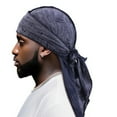 thumbnail image 3 of Men Silky Durag, Satin Neck Drape Do Rags Cap, Breathable Headwrap Sun Hat For Biker Sports Daily Wear, 3 of 6