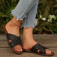 thumbnail image 2 of Avtoify Summer Flats Shoes Women Versatile Casual Plus Size Comfortable Woven Wraparound Strap Bohemian Style Breathable, 2 of 10