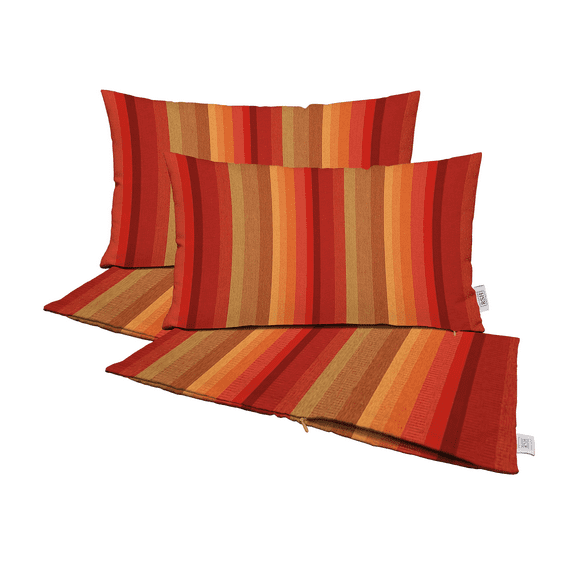 RSH Decor: Sunbrella Pillow Covers Set of 4 | 12" by 20" Lumbar Covers | Weather-Resistant Sunbrella Fabric | Astoria Sunset