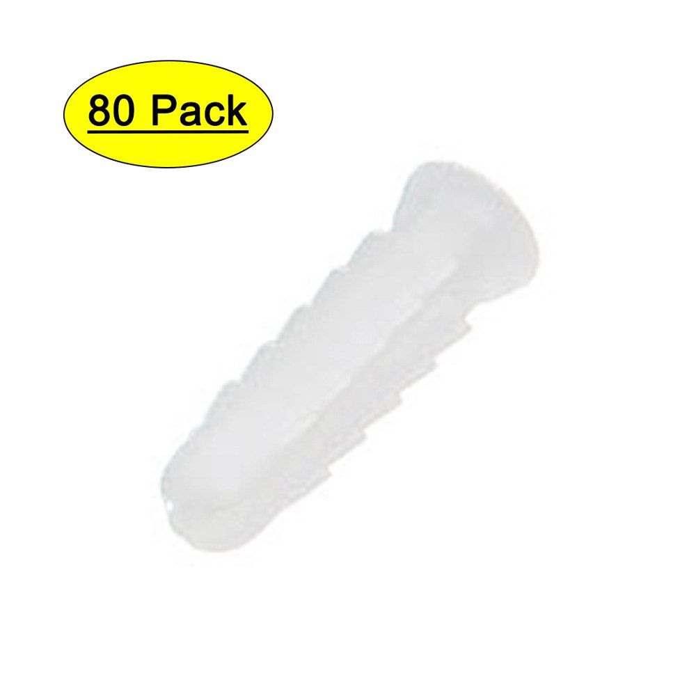 25mm Length Plastic Expansion Bolt Wall Drywall Anchor White 80pcs