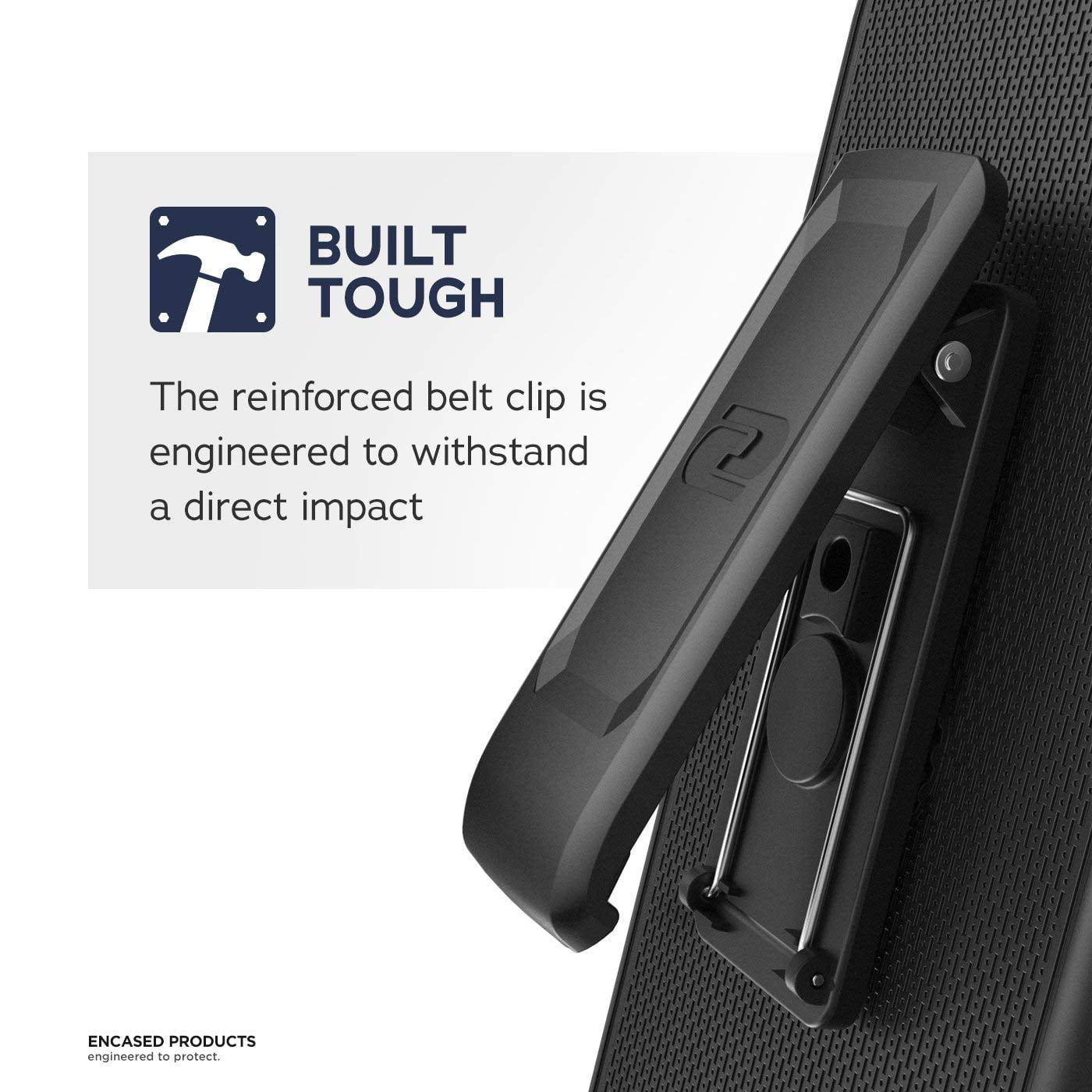Encased Designed for Samsung Galaxy S20 FE Belt Clip Case (Falcon) Full Body Protective Phone Case with Holster (Black)
