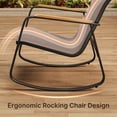 thumbnail image 3 of Noelse Patio Furniture Set, 4 Piece Textilene Conversation Set with 2 Rocking Chairs and Coffee Table, Perfect for Lawn, Garden, Poolside, Tan, 3 of 10