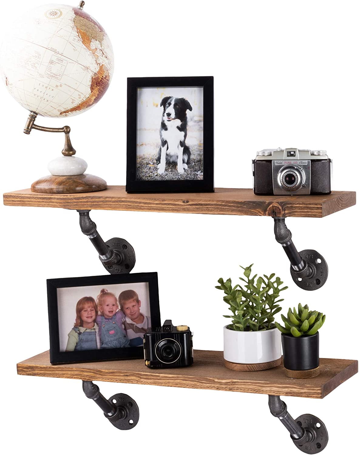 Industrial Pipe Wooden Shelves Restore by Pipe DÉCOR Premium Ponderosa