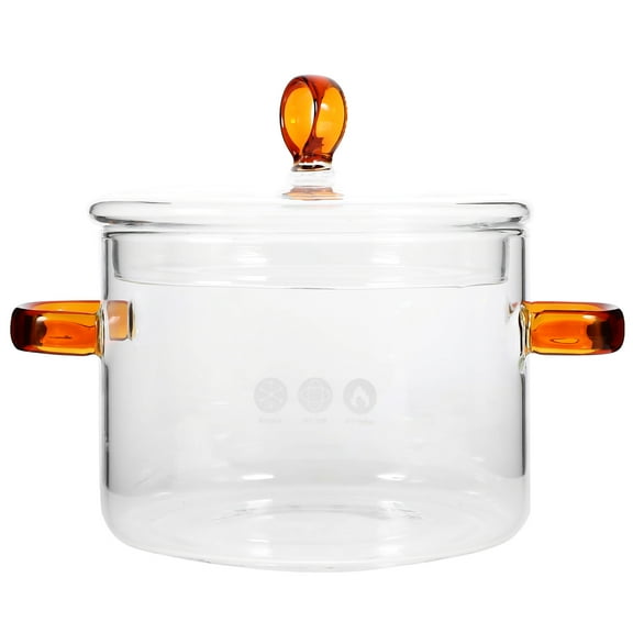 Gymnture Luxshiny Pasta Pot Glass Cooking Pot with Lid and Handle - 1500ML