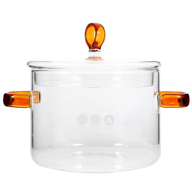 Shisuyan Glass Stockpot Kitchen Noodle Pot Double Handle Cooking Pot Instant Noodle Boiling Pot Kitchen Pot