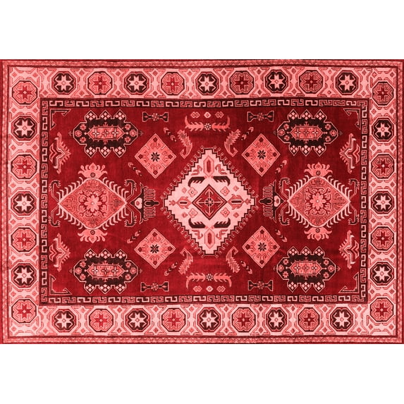 Ahgly Company Indoor Rectangle Geometric Red Traditional Area Rugs, 2' x 4'