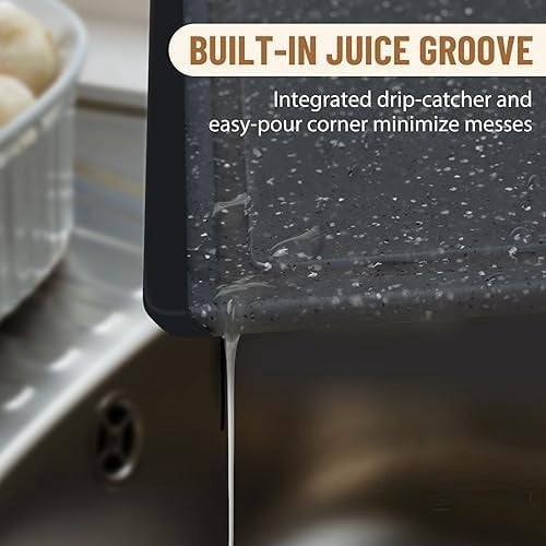 Plastic Cutting Boards for Kitchen, 3-Piece Large Cutting Board Set Dishwasher Safe Chopping Boards with Non-slip Feet and Juice Grooves,