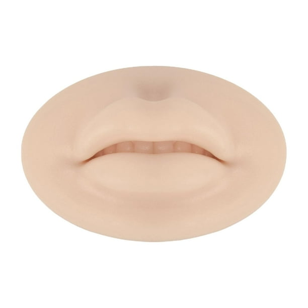 Labios de silicona 3D profesionales suaves, elásticos y reutilizables para practicar la elasticidad de la piel. Color de piel