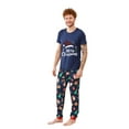 thumbnail image 6 of Odeerbi Christmas Pajamas for Family Holiday Short Sleeve Family Christmas Pajamas Matching Sets Dad Casual Print Top with Bottom Outfits Home Wear Sleepwear Family Matching PJs Set Blue, 6 of 6