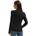 thumbnail image 5 of Women Mock Neck Long Sleeve Shirt Slim Fit Tops Base Layer Soft Lightweight Stretch Undershirts, 5 of 6
