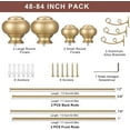 thumbnail image 2 of Warm Gold Double Curtain Rods, Double Curtain Rods for Window 48 to 84 Inch, Telescoping Double Decorative Drapery Rods with Urn Finials, 1-Inch Front and 5/8 Inch Back Double Rod Curtain Rods, 2 of 14